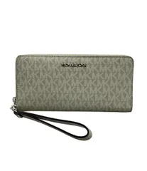 美品 マイケルコース ラウンドファスナー長財布 MKシグネチャー レディース MICHAEL KORS