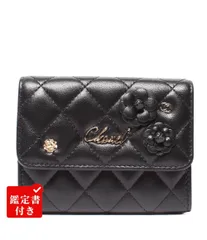 美品 シャネル コンパクトウォレット コインケース カードケース カメリア 27番台 ゴールド金具 レディース CHANEL