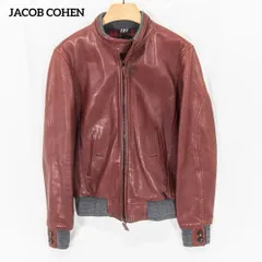 ☆希少☆JACOB COHEN レザージャケット　カウレザー　チェック柄