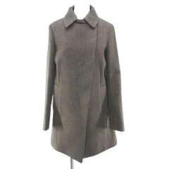 ブルネロクチネリ BRUNELLO CUCINELLI ステンカラーコート 比翼 カシミヤ 絹 シルク 40 茶系 ブラウン イタリア製 ボタン ポケット 毛 ウール 裏地 無地のサムネイル