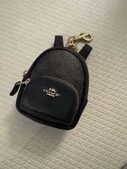 COACH コーチ ミニ バックパック コインケース キーホルダー リング ブラック