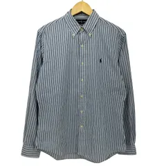 ラルフローレン RALPH LAUREN 90s CUSTOM FIT ポニー刺繍 マルチストライプ ボタンダウンシャツ メンズ import：M 