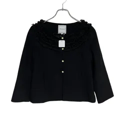 ZM1658 Anatelier アナトリエ ウール ノーカラー ジャケット ブラック レディース 38