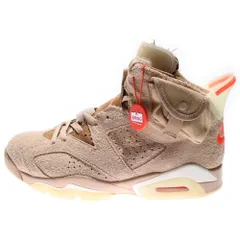 NIKE (ナイキ) ×TRAVIS SCOTT AIR JORDAN 6 RETRO SP BRITISH KAHKI トラヴィススコット エアジョーダン6 ハイカットスニーカー ベージュ US9/27.0cm DH0690-200
