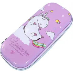 【人気商品】化粧ポーチ ペンポーチ かわいい 筆入れ 大容量 多機能ケース（ユニコーン ペンボックス 筆箱 パープル） ペンケース