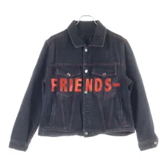 VLONE デニムジャケット VLONE Black Blue Friends Embroidered V Graphic Denim Jacket Size L
