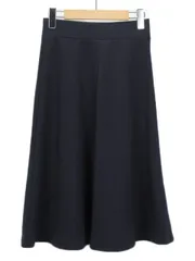 アースミュージック&エコロジー EARTH MUSIC & ECOLOGY カラーポンチフレアースカート F 紺 ネイビー