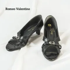 Romeo Valentino パンプス 24.5cm レザー オープントゥ