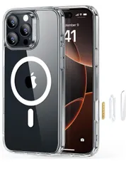 ★ESR iPhone16ProMax ケース【カメラコントロール保護 ・3倍米軍MIL規格】 MagSafe対応 いphone16promax 用 カメラボタン 黄変防止 耐衝撃 軍用規格保護 指紋防止 高耐久性  (HaloLock) 透明