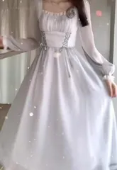 送料無料 未使用 発表会 パーティ ミディアム ワンピース ドレス 11号 L (OPN1144)