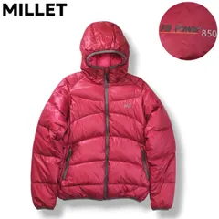 【極暖】 ミレー MILLET フーデット ダウン ジャケット 850FP ウィンドブレーカー ジャンパー ジップアップ パーカー M ピンク アウトドア ウェア タウンユース レジャー トラベル レディース ♪