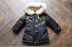 (新品) 男の子・女の子 シープスキン フード付き マウンテンパーカー 7号 ブラック