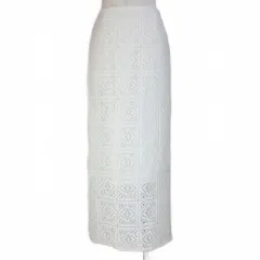 B&Y ユナイテッドアローズ BEAUTY&YOUTH ビューティー&ユース 美品 22SS レース ロングタイトスカート 1624-199-3695 S 白 ホワイト /X