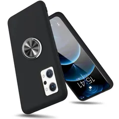 【新着商品】衝撃吸収 車載ホルダー対応 耐衝撃 スタンド機能 薄型 傷付き防止 ストラップホール 指紋防止 柔らかい さらさら手触り 持ちやすい TPU 滑り止め シリコン オッポ リング付き リノ7 ケース a A 用スマホケースカバー Reno7 黒 OP