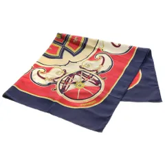 HERMES (エルメス) カレ90 WASHINGTON S CARRIAGE スカーフ レッド マルチカラー シルク