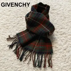 ジバンシイ GIVENCHY マフラー 上質ウール タータンチェック 茶 ブラウン メンズ レディース ユニセックス イギリス製 ビジネス 通勤
