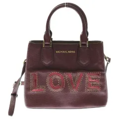 MICHAEL KORS (マイケルコース) 2WAYバッグ スタッズ ミニトートバッグ ショルダーバッグ ハンドバッグ レッド ボルドー レザー ゴールド金具
