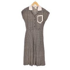 プラダ PRADA 23SS ピケ ミディドレス ポロワンピース 半袖 ロング 36