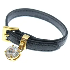 miumiu ミュウミュウ ストーンブレスレット ベルト ブラック レザー ゴールド金具 miumiu (ミュウミュウ) ストーンブレスレット ベルト ブラック レザー