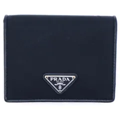 PRADA 二つ折り財布　ナイロン✖️サファイアーノ PRADA サフィアーノレザー 二つ折り財布 ネロ