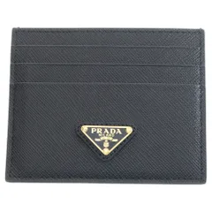 PRADA (プラダ) サフィアーノ カードケース パスケース トライアングルロゴ ブラック レザー 1MC208