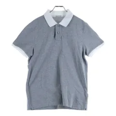 MONCLER (モンクレール) 17SS ワッペンロゴ コットン 半袖ポロシャツ グレー/ホワイト C10918309850 84556