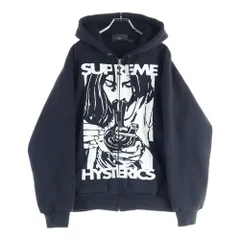 SUPREME (シュプリーム) 24FW ×HYSTERIC GLAMOUR Thermal Lined Zip Up Hooded Sweatshirt ヒステリックグラマーコラボ ジップアップスウェットパーカー ブラック/ホワイト