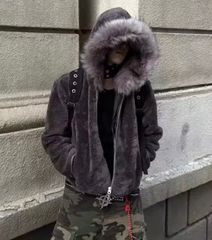 fur hoodie opium お兄系 ファーコート - メルカリ