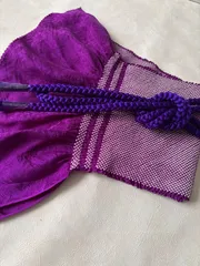 和装小物　絞り帯揚げ、帯締め　紫系