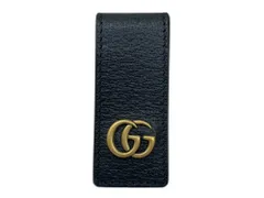 GUCCI (グッチ) GGマーモント レザーマネークリップ ブラック 黒 ブランド/043