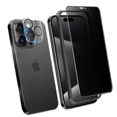 【新着商品】ガイド枠付き 付き カメラフィルム iPhone15Pro 飛散防止 指紋防止 フィルム フィルム iphone15pro 画面保護 プライバシー保護 のぞき見防止 保護フィルム アイフォン15pro 全方向 360° 覗き見防止 ガラスフィルム