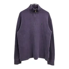 Polo by Ralph Lauren ポロ ラルフローレン ハーフジップ コットンセーター パープル(メンズ M)中古 古着 V2362