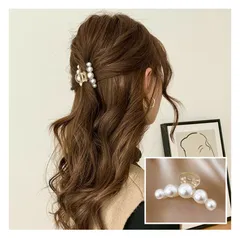 パール バンスクリップ ヘアクリップ 大粒パール バレッタ まとめ髪 髪飾り ヘアアクセサリー ヘアピン 小さめ ミニ 髪留め ヘアアレンジ アクセント レディース 大人かわいい 韓国 オルチャン へあくりっぷ ヘアピン バンスクリップ かみどめ クリップ 髪
