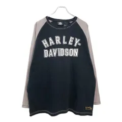HARLEY DAVIDSON ハーレーダビッドソン 長袖Ｔシャツ モーターサイクル ブラック(メンズ L)中古 古着 V3107
