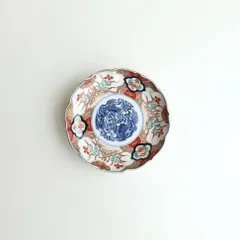 【アンティーク品】古伊万里 小皿 色絵輪花皿