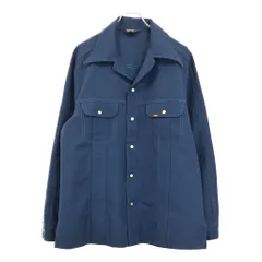 70年代 Lee リー ウエスタン シャツジャケット ヴィンテージ ネイビー(メンズ L)中古 古着 V3382
