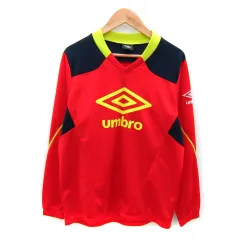 アンブロ UMBRO スポーツウエア カットソー Vネック ロゴプリント 150㎝ 赤 レッド /SY26 男の子