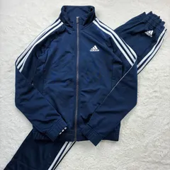 adidas アディダス ジャージ セットアップ ネイビー　レディース キッズ　トラックジャケット パンツ サイドライン 3本線