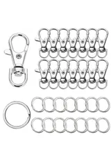 YINKE キーホルダー金具 キーホルダー パーツ キーリング リング チャーム ナスカン レジン パーツ キーホルダーパーツ 回転フック 丸カン 付き ワンタッチ ア 手芸用品 ハンドメイド アクセサリー 手作り 素材 DIY 副資材 全長44m