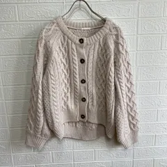 GU ジーユー 251-326995 ケーブルクロップド カーディガン 長袖 トップス アイボリー【中古】 レディース