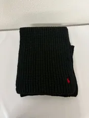 ポロ ラルフローレン Polo Ralph Lauren ウール マフラー ブラック 黒 レッドポニー 刺繍