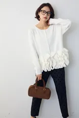 美品　MARONENONFEE マーロンエノンフィーラウンドボタンポンチョ 美品 MARONENONFEE マーロンエノンフィーラウンドボタンポンチョ 美品