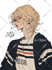 A-1664 メンズ ステッカー sticker 素材 コラージュ collage シール achashop