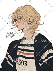 A-1664 メンズ ステッカー sticker 素材 コラージュ collage シール achashop