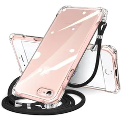 【数量限定】7 8 8 用 スマホケース アイフォン7 用 8 se2 se3 7 カバー 肩掛け iphonese 斜めかけ 縄掛けケース 透明 ショルダー TPU 薄型 軽量 クリア 耐衝撃 紐付き 斜めがけ ケース 織りストラップ付き ネックストラップ