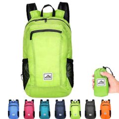 リュック バックパック 20L グリーン 折り畳み 超軽量 約85g 撥水 登山 旅行 リュックサック 大容量 防水 通気性 収納袋付き サイドポケット メッシュ ハイキング トレッキング キャンプ アウトドア メンズ レディース バッグ 折りたたみ 山登り