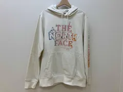 THE NORTH FACE ノースフェイス プルオーバーパーカー フーディ フロントプリント 裏起毛 sizeM コットン ポリエステル ホワイト インド製 