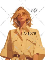 A-1679 女の子 ステッカー sticker 素材 コラージュ collage シール achashop