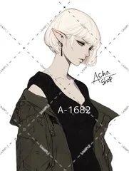 A-1682 女の子 ステッカー sticker 素材 コラージュ collage シール achashop