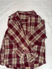 ) <ably><ブランド><ヴィンテージ> バーガンディ CHECK シャツ